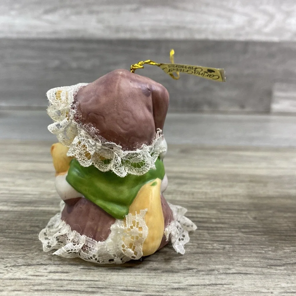 Caring Critter Chimer Mamma Bear Child Ornament‎ Jasco Bisque Porcelain